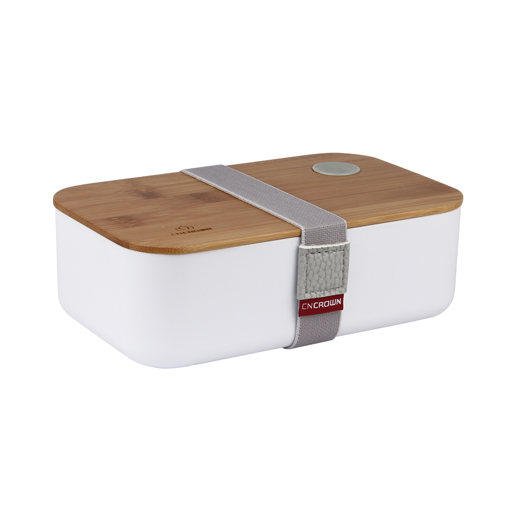 Эко-1 слой класс пластмассы для пищевых продуктов без добавления бисфенола А мыть в посудомоечной машине, пищевой контейнер для обеда бенто ланч бокс с бамбуковой крышкой и разделитель