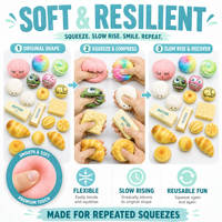 Jouets anti-stress en maltose OEM de qualité supérieure, jouets souples en TPR à remontée lente, jouets de bureau à pincer, approvisionnement en gros