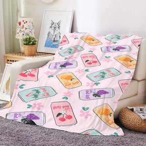 2026 Hot Selling Cute <strong>Soft</strong> Drink Pattern Fleece Blanket <strong>Super</strong> <strong>Soft</strong> Cozy Plush Flannel <strong>Throw</strong> for Bedding Decor Girls Gift - Product Image 5