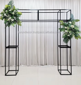 Telón de fondo de arco de boda de Metal negro de alta calidad suministros de boda de estilo moderno recién llegado decoración de boda - Product Image 5