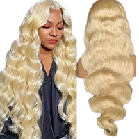 Expédition Rapide 3 paires/lot Perruques Lace Front en Cheveux Humains Brésiliens Remy, Longues Blondes, HD Transparentes, avec Baby Hair, Densité 250%