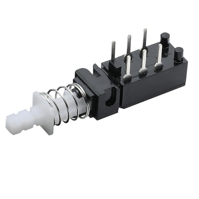 PBS-22H03 DPDT Push Switch Through Hole Right Angle Latching Momentary 2P2T Push Button Switch