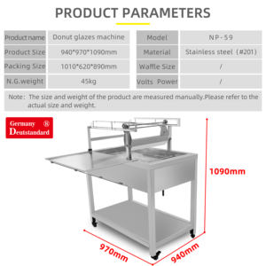 <span class=keywords><strong>Precio</strong></span> de fábrica Donut Glaze Prep Table Chocolate Sugar Glaze Donut Machine - Product Image 5
