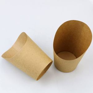 ถ้วยกระดาษแบบใช้ครั้งเดียวทิ้งรักษ์โลกสำหรับใส่เฟรนช์ฟรายส์ - Product Image 4