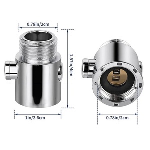 วาล์วควบคุมการไหลของน้ำสำหรับฝักบัวอาบน้ำแบบสากล รุ่น ABS Silver G1/2" พร้อมสายฉีดชำระและวาล์วปิดน้ำ - Product Image 3
