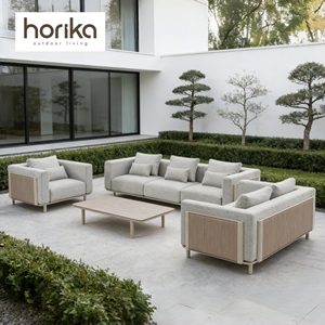 Set di Divani da <span class=keywords><strong>Esterno</strong></span> di <span class=keywords><strong>Design</strong></span> Nordico Moderno e Lussuoso con Cuscini per Patio, Hotel, Giardino, Villa e Resort - Product Image 1