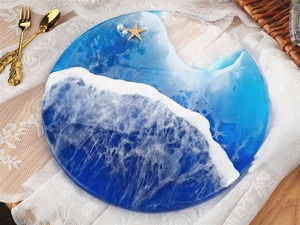 New Ocean Geode Circle Coaster Mold <strong>Round</strong> Silicone Tray Mold Resin <strong>Plaster</strong> DIY - Product Image 5