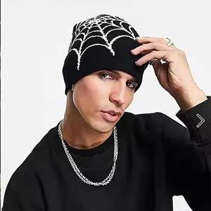 Halloween crâne os croisés <span class=keywords><strong>bonnet</strong></span> chapeaux <span class=keywords><strong>pour</strong></span> femmes hommes drôle hiver chaud confortable extensible tricoté revers squelette casquette - Product Image 3