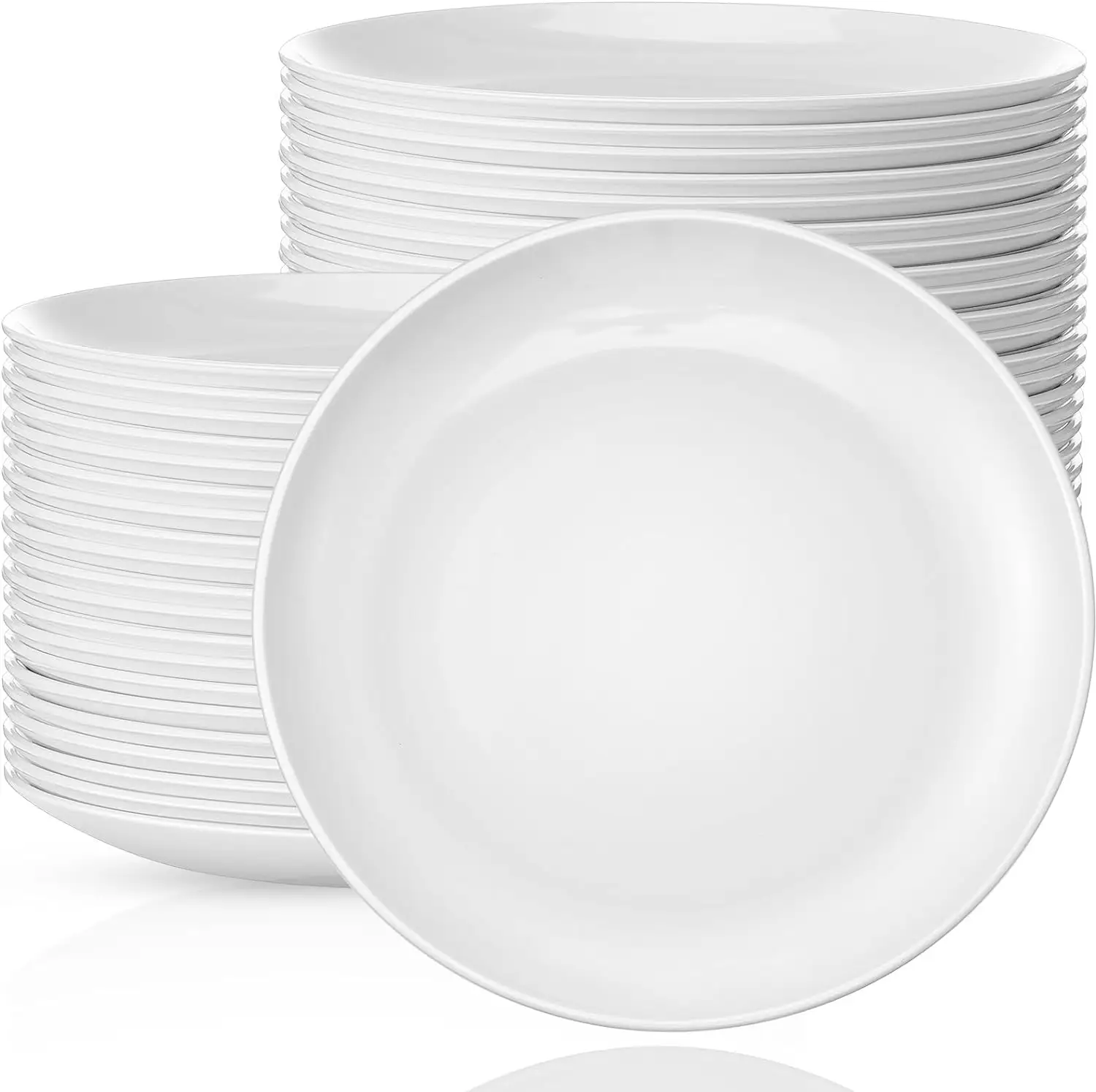BST Kitchen custom printed round white dinnerware sets melamine plates dishes for restaurant