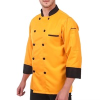 Uniformes de Chef Unisex para Cocina, Restaurante y Bar, Elegantes, Estilo Japonés y Coreano, Tela de Sarga de Poliéster/Algodón, Colores Negro y Rojo