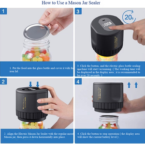 Machine de mise sous vide électrique domestique compacte et portable <span class=keywords><strong>pour</strong></span> bocaux Mason, automatique, en plastique, alimentée par USB – Meilleure vente - Product Image 2