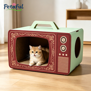 <span class=keywords><strong>Griffoir</strong></span> et maison pour chat rectangulaire moderne au design créatif TV, résistant à l'usure et aux rayures, motif imprimé pour salon - Product Image 6