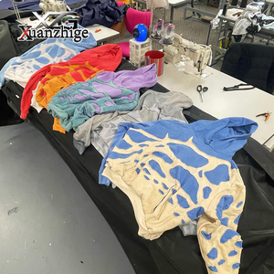 2026 unisex hoodie cotton Hoodie Thời Trang Dạo Phố thiết kế quá khổ phù hợp với đau khổ Gradient hoodie tùy chỉnh axit rửa HOODIE ZIP up - Product Image 3