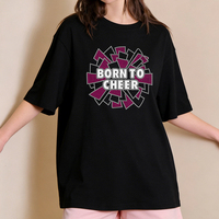 Appliques thermocollantes personnalisées en strass de cristal, motif « Born to Cheer », transferts à chaud