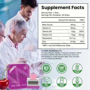 Nouveaux produits phares : Bandes orales à dissolution rapide saveur cerise, film oral mince, supplément de collagène, bande orale probiotique à dissolution rapide - Product Image 2