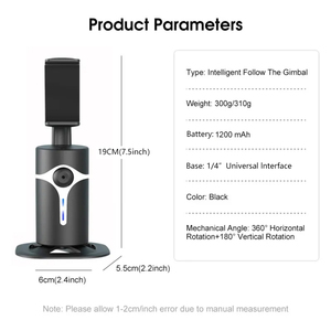 Tự Động Theo Dõi Thông Minh Chụp Người Giữ Điện Thoại 360 Độ Xoay Có Thể Điều Chỉnh Đứng Linh Hoạt Trong Nhà & Ngoài Trời Sử Dụng Tương Thích Iphones - Product Image 6