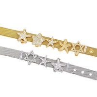 Bracelet en acier inoxydable tendance unisexe, design minimaliste, cœur entièrement pavé de zircon, 10 mm, anniversaire