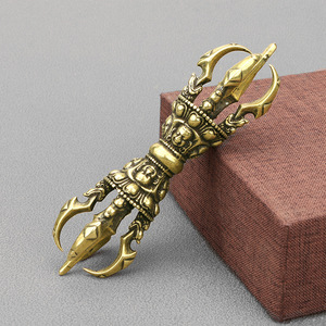 Pestello Vajra Artigianale di Alta Qualità in Ottone Antico, Magia Tibetana - Product Image 3
