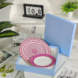 Dîner de mariage en céramique verte naturelle pour les hôtels Ensemble de vaisselle en assiettes en porcelaine très dure - Product Image 2