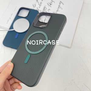 Pour iPhone 16 Pro Max Business Phone Case-Matériau de qualité supérieure, motif quadrillé, magnétique, grande <span class=keywords><strong>d</strong></span>écoupe, tissu intérieur - Product Image 1