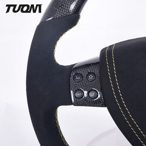 Volant en cuir suédé en fibre de carbone pour VW GOLF MK7 GTI GTD GTS <span class=keywords><strong>GOLF7</strong></span> <span class=keywords><strong>R</strong></span> <span class=keywords><strong>R</strong></span>-Line - Product Image 4