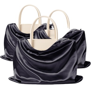 Sacs à cordon en satin de luxe de haute qualité pour sacs à main, chaussures, perruques, sacs de rangement anti-poussière en soie satinée avec logo personnalisé - Product Image 1