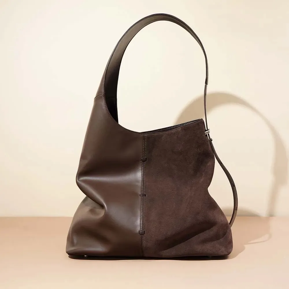 Sacs à Bandoulière de Luxe en Cuir de Vachette pour Femme, Patchwork, Fourre-Tout de Travail Décontracté, Spacieux, Sacoches Quotidiens