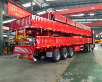 Semi-remorque à ridelles latérales 3 essieux, 13 tonnes, avec portes latérales multi-sections pour chargement et déchargement manuels rapides
