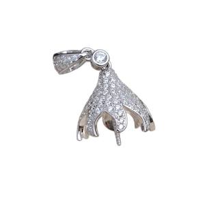 Colgante de Plata 925 de Lujo con Forma de Sombrero Grande, Accesorio para Joyería de Perlas, Producto Semiterminado para DIY - JG5906 - Product Image 5