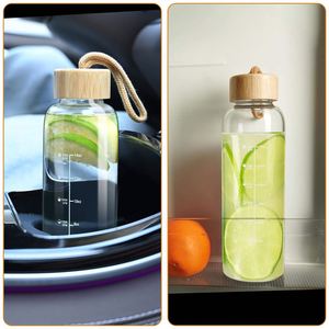Bouteille d'eau en verre borosilicate 350ml/500ml/750ml/1000ml sans BPA, anti-fuite, sans danger pour les aliments, réutilisable, style classique, unisexe - Product Image 3