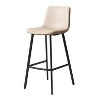 Chaise de bar rembourrée en PU avec dossier semi-fermé de style victorien antique et de luxe léger