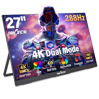 Moniteur portable 27 pouces, double mode, résolution native 3840x2160, rapport de contraste 1500:1, rendu amélioré par l'IA, affichage Plug and Play