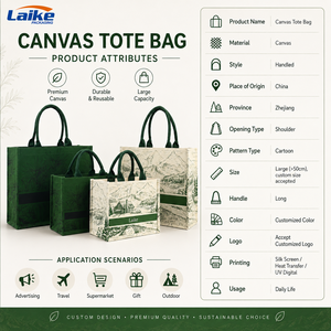 Bolsas de Compras Reutilizables Ecológicas Personalizadas, Bolsas de Tela de Algodón Orgánico con Compartimentos - Product Image 2
