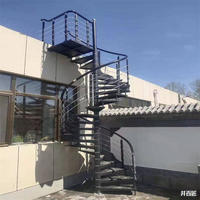 Vente directe escalier usine senior populaire escalier circulaire en métal gain de place escalier rond escalier en spirale escalier extérieur