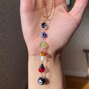 Mauvais œil voiture suspendu cristal bons jours chanceux charme 8 boule champignon trèfle à quatre feuilles pendentif mignon Boho <span class=keywords><strong>coccinelle</strong></span> intérieur <span class=keywords><strong>Kit</strong></span> - Product Image 1