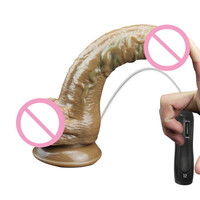 Télécommande à pulvérisation d'eau avec ventouse puissante, mains libres, en silicone, grand godemichet réaliste et épais pour femmes, stimulation du point G