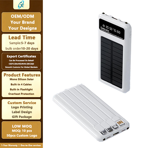 Bancos de Energía Solares de <span class=keywords><strong>1</strong></span>/20000 mAh en Oferta, Carga Rápida, Cable 4 en <span class=keywords><strong>1</strong></span>, Puertos de Entrada y Salida Dobles, Gran Capacidad - Product Image 1