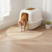 Tapis pour animaux de compagnie en PVC souple, lavable, imperméable, demi-cercle, antidérapant, moderne, pour toutes les saisons