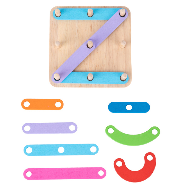 Children's Early Childhood Education Wooden Puzzle Toy Creative Building Block Combination Desktop Game with Screw Blocks