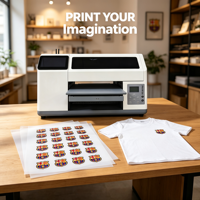 Mesin Printer UV Flatbed A3 XP600 CMYKW Inkjet 33x60cm untuk Penandaan Label Permukaan Keras