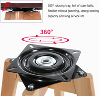 Placa Giratoria de Hierro para Muebles de 360 Grados, Placa Giratoria Cuadrada con Rodamientos Completos para Sofá