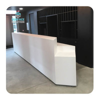 Comptoir de réception/bar de cuisine en pierre composite acrylique de luxe, surface solide pure, écologique et résistant à l'eau – Vente directe usine