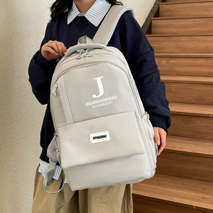 Jinjinxianbao Women's <b>Backpack</b> Gray <b>Large</b> Capacity Waterproof Computer Compartment <b>School</b> Travel <b>Backpack</b> Spring 2024 - Product Image 2
