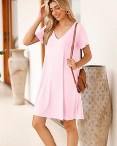 Motif personnalisé été décontracté à manches courtes t-shirt robe pour dames écologique Streetwear coulant vacances vacances fête soleil - Product Image 3