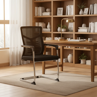 Chaise de conférence de bureau moderne et bon marché en maille, dossier haut, chaise ergonomique de haute qualité pour visiteurs, chaise à bascule avec cadre en acier inoxydable