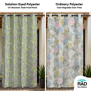 <b>Leaves</b> Grey Waterproof Outdoor Curtains with Modern Botanical Charm for Elegant Patios Balconies and Garden Spaces - Product Image 5