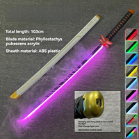 Épée de cosplay Demon Slayer en bambou LT Spray 104CM, Katana sûre, fabriquée par un fabricant de cosplay, épée d'anime japonaise Katana Asli Tajam
