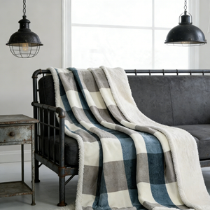 Plaid en <span class=keywords><strong>polaire</strong></span> Sherpa réversible personnalisé OEM/ODM, élégant, douillet et chaud pour canapé et lit, <span class=keywords><strong>grande</strong></span> taille, toutes saisons, en flanelle décorative - Product Image 4