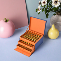 Luxueuse boîte de papier de rangement à tiroir multicouche boîte-cadeau de bijoux en chocolat avec diviseur doré