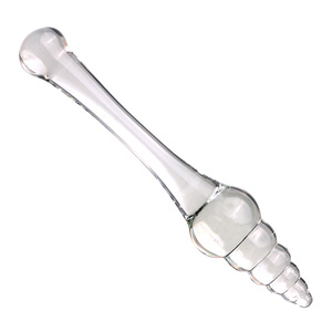 HUAWEN Mainan kesenangan wanita tahan air Plug Anal kaca transparan warna diperpanjang untuk penggunaan Anal dan vagina posterikasi - Product Image 5